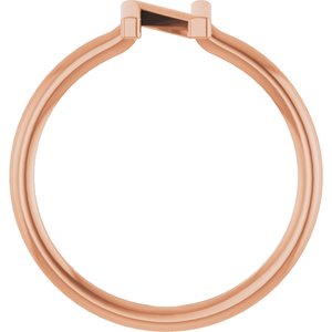 14K Rose Gold Initial N Ring