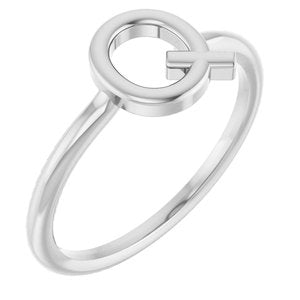 Sterling Silver Initial Q Ring