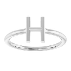 Platinum Initial H Ring