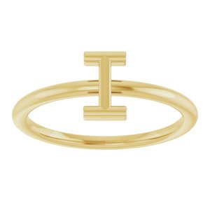 14K Yellow Gold Initial I Ring