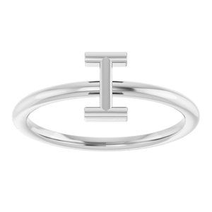 Sterling Silver Initial I Ring