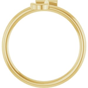 14K Yellow Gold Initial J Ring
