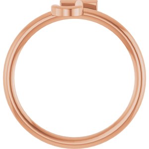 14K Rose Gold Initial J Ring