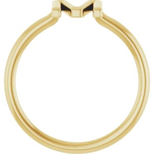 14K Yellow Gold Initial M Ring