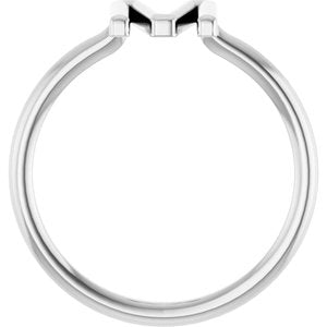 14K White Gold Initial M Ring