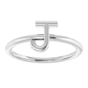 Platinum Initial J Ring