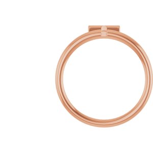 14K Rose Gold Initial T Ring