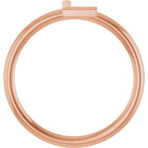 14K Rose Gold Initial L Ring