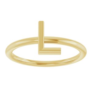 14K Yellow Gold Initial L Ring