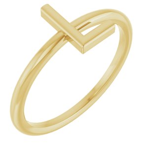 14K Yellow Gold Initial L Ring