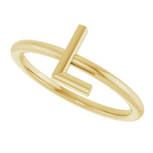 14K Yellow Gold Initial L Ring