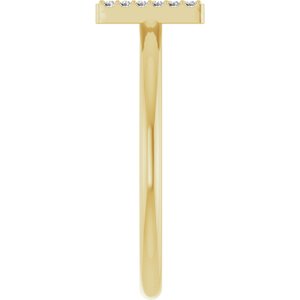 14K Yellow Gold .07 CTW Natural Diamond Initial M Ring