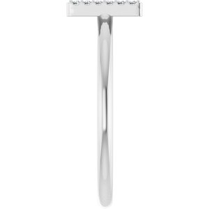 Sterling Silver .07 CTW Natural Diamond Initial M Ring