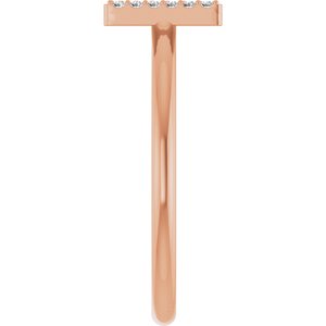14K Rose Gold .07 CTW Natural Diamond Initial M Ring
