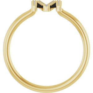 14K Yellow Gold .07 CTW Natural Diamond Initial M Ring