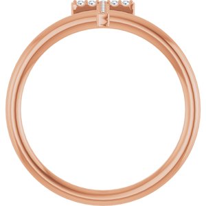 14K Rose Gold .04 CTW Natural Diamond Initial T Ring