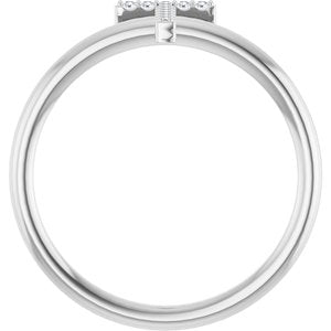 Sterling Silver .04 CTW Natural Diamond Initial T Ring