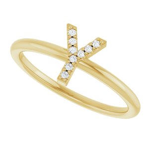 14K Yellow Gold .03 CTW Natural Diamond Initial Y Ring