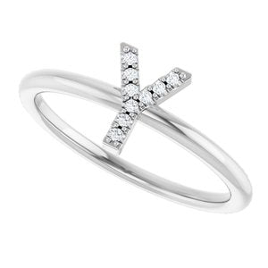 Platinum .03 CTW Natural Diamond Initial Y Ring