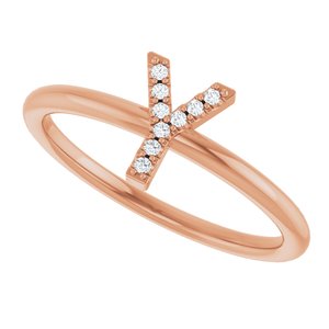 14K Rose Gold .03 CTW Natural Diamond Initial Y Ring
