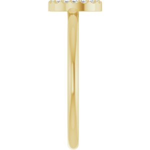 14K Yellow Gold .06 CTW Natural Diamond Initial O Ring