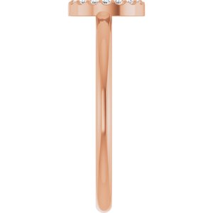 14K Rose Gold .06 CTW Natural Diamond Initial O Ring
