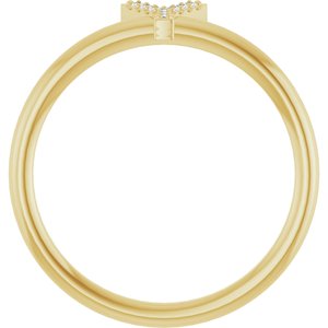 14K Yellow Gold .03 CTW Natural Diamond Initial Y Ring