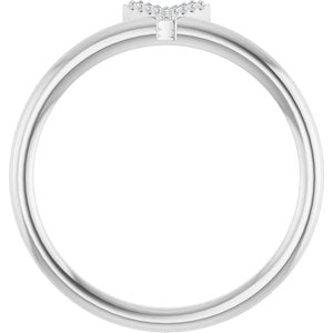 Sterling Silver .03 CTW Natural Diamond Initial Y Ring