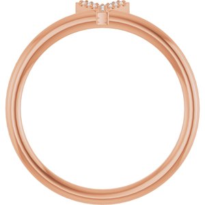14K Rose Gold .03 CTW Natural Diamond Initial Y Ring