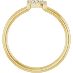 14K Yellow Gold .06 CTW Natural Diamond Initial R Ring