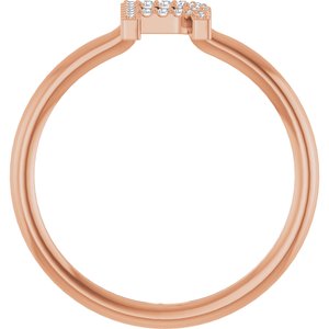 14K Rose Gold .06 CTW Natural Diamond Initial R Ring