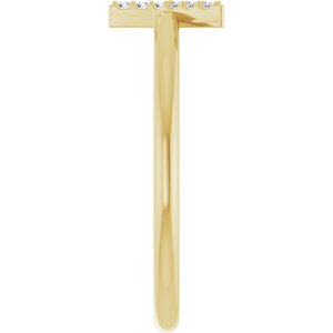 14K Yellow Gold .03 CTW Natural Diamond Initial Y Ring