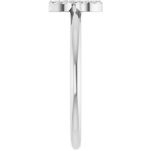 14K White Gold .06 CTW Natural Diamond Initial R Ring