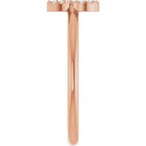 14K Rose Gold .06 CTW Natural Diamond Initial R Ring