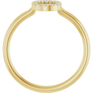 14K Yellow Gold .06 CTW Natural Diamond Initial O Ring