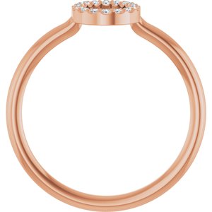 14K Rose Gold .06 CTW Natural Diamond Initial O Ring