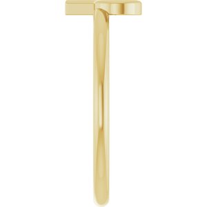 14K Yellow Gold Initial P Ring