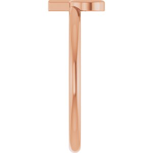 14K Rose Gold Initial P Ring