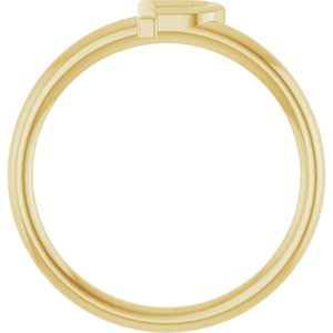 14K Yellow Gold Initial P Ring