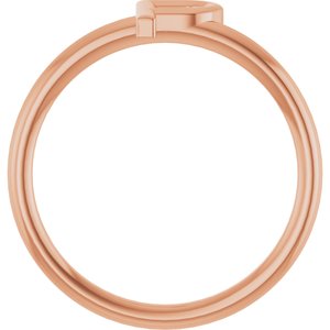 14K Rose Gold Initial P Ring