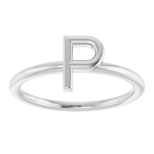 Platinum Initial P Ring