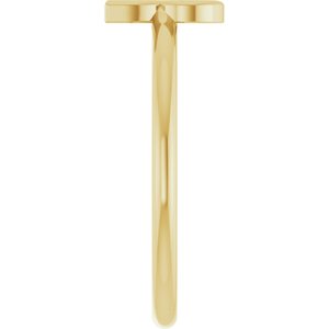 14K Yellow Gold Initial R Ring