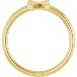 14K Yellow Gold Initial X Ring