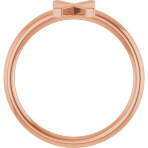 14K Rose Gold Initial X Ring