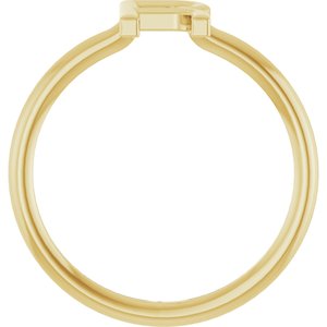 14K Yellow Gold Initial R Ring
