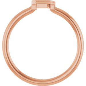 14K Rose Gold Initial R Ring