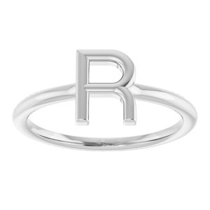 Platinum Initial R Ring