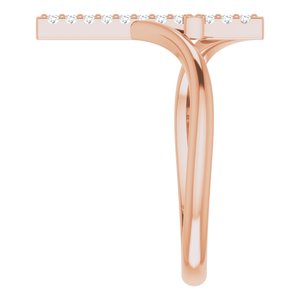 14K Rose Gold 1/8 CTW Natural Diamond Cross Ring