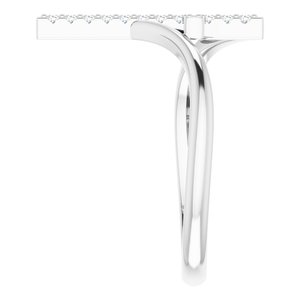 Platinum 1/8 CTW Natural Diamond Cross Ring