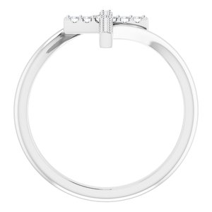 Platinum 1/8 CTW Natural Diamond Cross Ring
